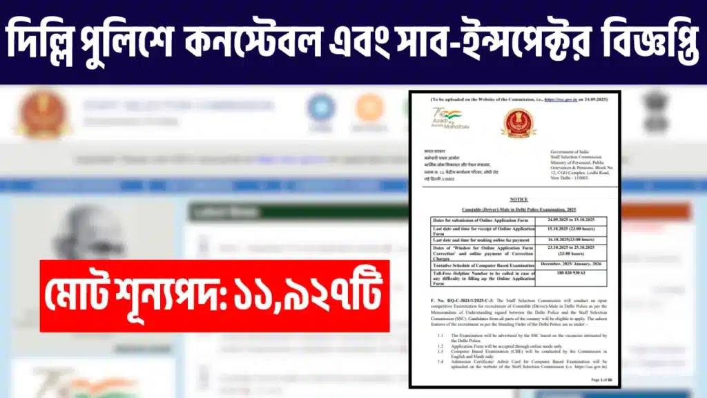 SSC Delhi Police Recruitment 2025