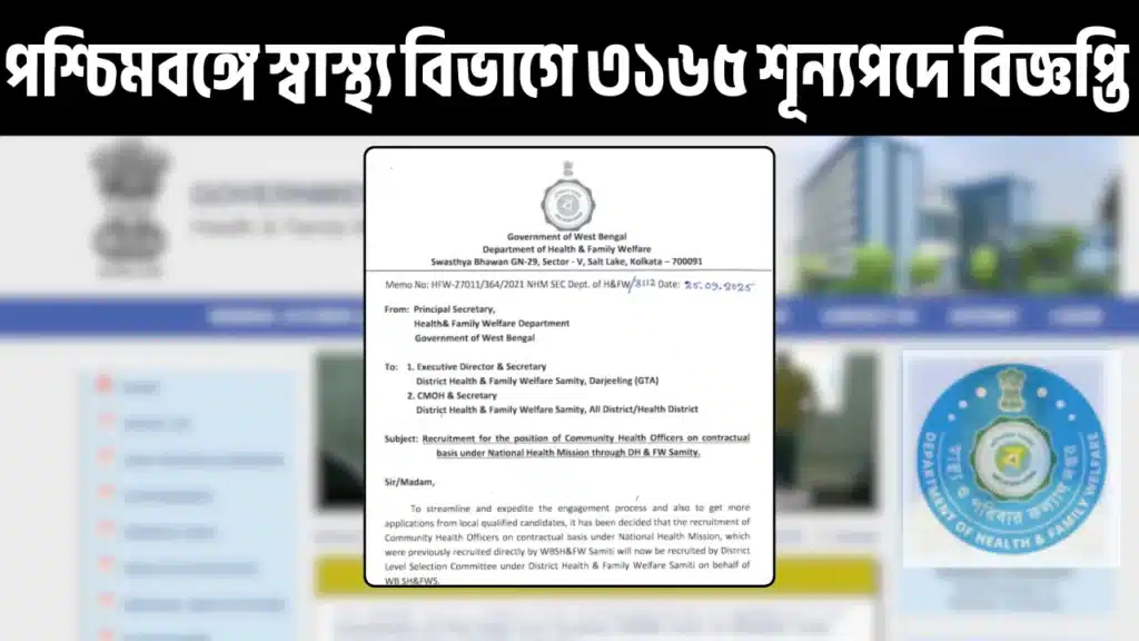 WBNHM CHO Recruitment 2025