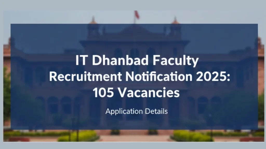 IIT Dhanbad Faculty Recruitment 2025
